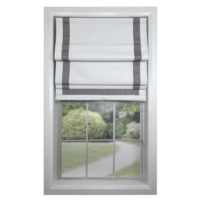 Versailles Valentina Cordless Roman Blackout Shades For Windows Insides/Outside Mount Grey