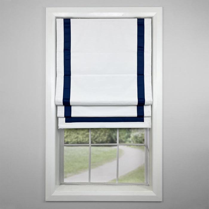 Versailles Valentina Cordless Roman Blackout Shades For Windows Insides/Outside Mount Navy