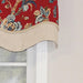 RLF Home Gianna Glory Valance Red. 3" Rod Pocket, Layered, Trimmed. 50"W X 16"L - Red