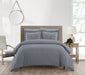Chic Home Morgan Duvet Cover Set Contemporary Two Tone Striped Pattern Bedding - Pillow Shams Included - 3 Piece - Queen 90x90", Navy - Queen