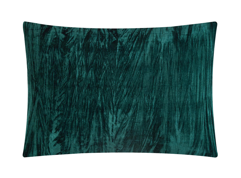 Chic Home Westmont 4 Piece Comforter Set Crinkle Crushed Velvet Bedding - Decorative Pillow Shams Included Queen Green - Queen