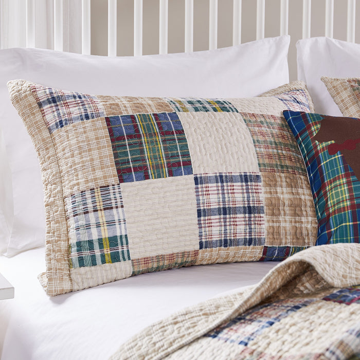Greenland Home Oxford Quilt and Pillow Sham Set - 5-Piece - Full/Queen 90x90", Multi - Full/Queen