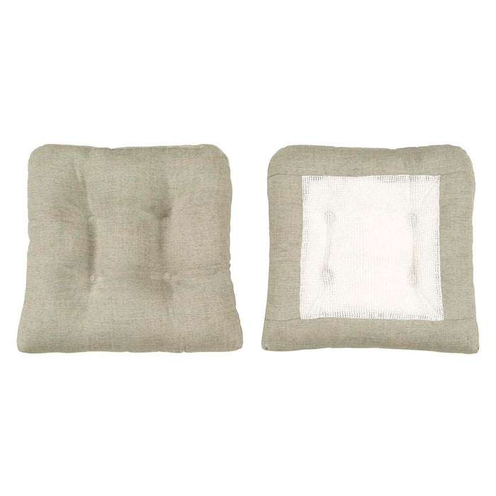 Ellis Lisa Solid Anchor Home Products Solid Color Poly Cotton Duck Fabric 18" Non Skid Chair Pad in Mist - 18"x18"