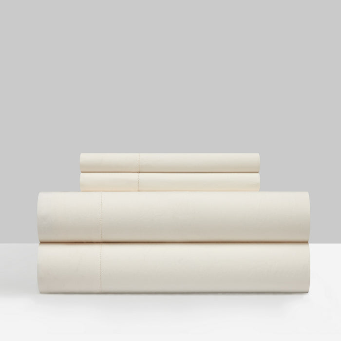 Chic Home Casey Sheet Set Solid Color Washed Garment Technique - Includes 1 Flat, 1 Fitted Sheet, and 1 Pillowcase - 3 Piece - Twin 66x102", Beige - Beige