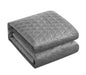 NY&C Home Wafa 7 Piece Velvet Quilt Set Diamond Stitched Pattern Bed In A Bag Bedding - Sheets Pillowcases Pillow Shams Included, King, Grey - King