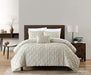 Chic Home Bradley Comforter Set Diamond Pinch Pleat Pattern Design Bed In A Bag Bedding - Sheets Pillowcases Decorative Pillow Shams Included - 8 Piece - King 104x92", Beige - King