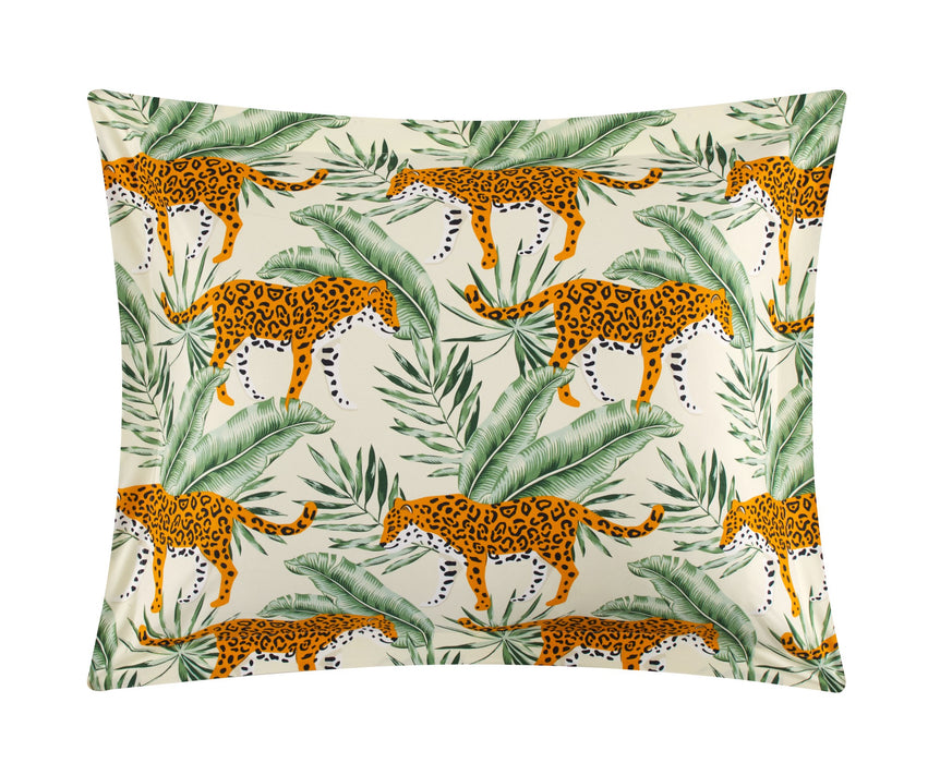 NY&C Home Safari 4 Piece Comforter Set Big Cat Jungle Themed Pattern Print Bedding - Decorative Pillows Shams Included, King - King