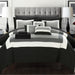 Chic Home Elegant Beaudine 10 Pieces Comforter Bed In A Bag Sheets Decorative Pillows & Shams - King 104x90, Black - King