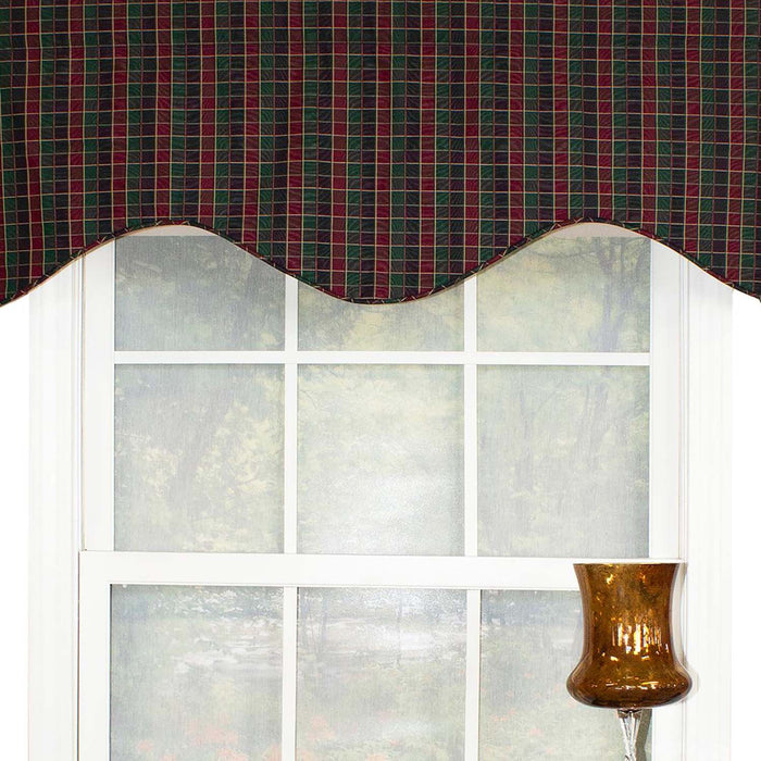 RLF Home Tammy Corded Cornice 100% Cotton with Fully Lined 3" Rod Pocket Valnance for Windows 50" x 17" Grape