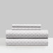 NY&C Home Lucille 4 Piece Sheet Set Super Soft Two-Tone Interlaced Geometric Pattern Print Design – Includes 1 Flat, 1 Fitted Sheet, and 2 Pillowcases, Queen, Grey - Gray
