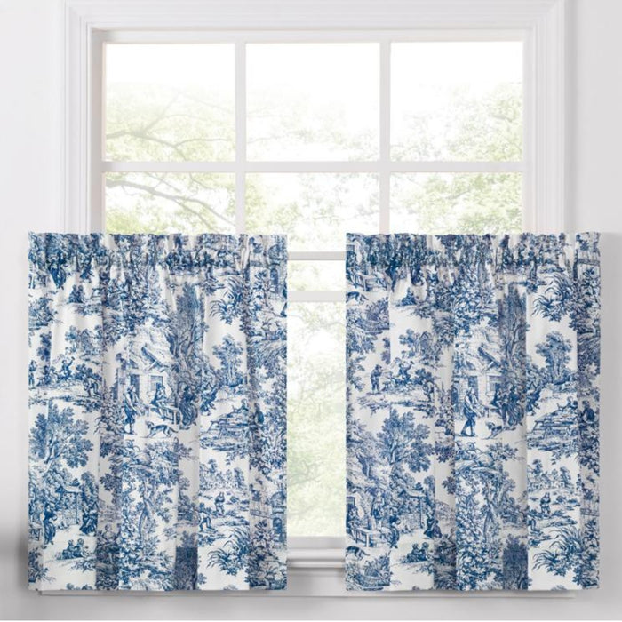 Ellis Curtain Victoria Park Toile Room Darkening Rod Pocket Window Curtain Panel with Ties