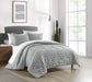 Chic Home Jessa Comforter Set Washed Garment Technique Geometric Square Tile Pattern Bed In A Bag Bedding - Sheets Pillowcase Pillow Sham Included - 5 Piece - Twin 68x90", Grey - Twin