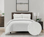 Chic Home Wesley Duvet Cover Set Contemporary Solid White With Dot Striped Pattern Print Design Bedding - Pillow Shams Included - 3 Piece - Queen 90x90", Green - Queen