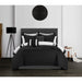Chic Home Hortense Comforter And Quilt Set Hotel Collection Design Fish Scale Pattern Bed In A Bag Black, Twin - Twin