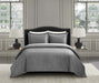 NY&C Home Wafa 3 Piece Velvet Quilt Set Diamond Stitched Pattern Bedding - Pillow Shams Included, Queen, Grey - Queen