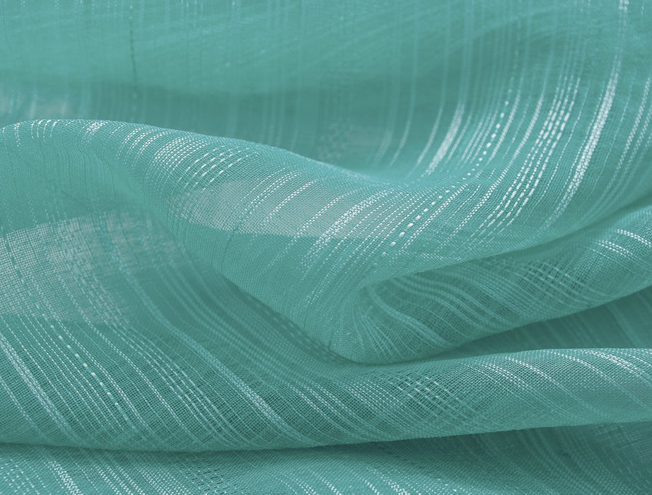 Olivia Gray Erica Doily Stripe Grommet Panel Pair - 54x90", Teal
