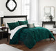 Chic Home Westmont 4 Piece Comforter Set Crinkle Crushed Velvet Bedding - Decorative Pillow Shams Included Queen Green - Queen