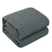 Chic Home Jazmine 3 Piece Comforter Set Embossed Embroidered Quilted Geometric Vine Pattern Bedding - Pillow Shams Included King Grey - King