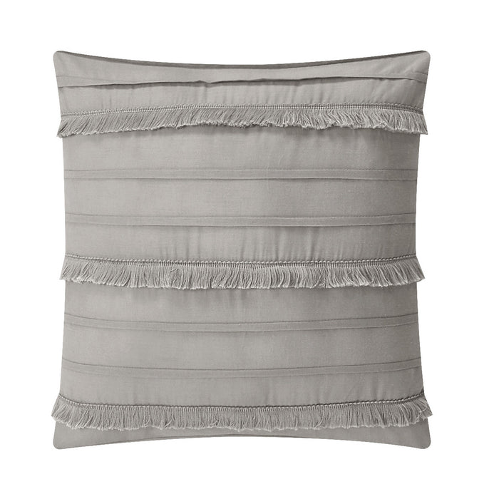 NY&C Home Artista 9 Piece Cotton Blend Comforter Set Jacquard Geometric Pattern Design Bed In A Bag Bedding - Sheets Pillowcases Decorative Pillows Shams Included, King, Grey - King