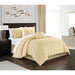 Chic Home Ahtisa Comforter Set Jacquard Floral Applique Design Bedding Sand, King - King