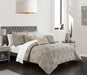 Chic Home Jodie Comforter Set Chenille Geometric Pattern Design Bedding - Decorative Pillows Shams Included - 6-Piece - Queen 92x96", Beige - Queen