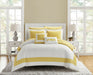 NY&C Home Gibson 7 Piece Comforter Set Striped Hotel Collection Design Bed In A Bag Bedding - Sheets Decorative Pillows Pillowcase Sham Included, Twin, Yellow - Yellow