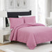 RT Designers Collection Ruby 3pc Pinsonic High Quality All Season Quilt Set for Revitalize Bedroom Queen Pink - Queen