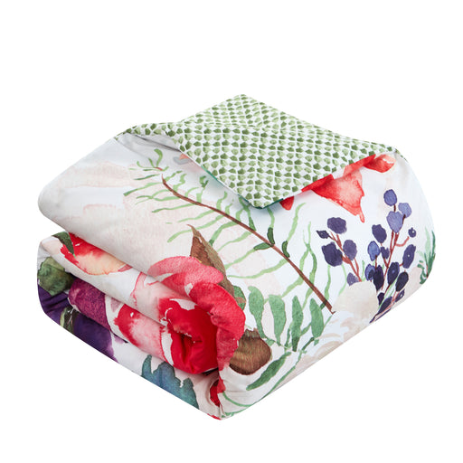 Chic Home Philia 9 Piece Reversible Comforter Set Floral Watercolor Design Bedding Sheet Set Decorative Pillows Shams Included Multi