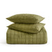 Chic Home Jessa Comforter Set Washed Garment Technique Geometric Square Tile Pattern Bed In A Bag Bedding - Sheets Pillowcases Pillow Shams Included - 7 Piece - King 104x92", Green - King