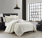 NY&C Home Artista 9 Piece Cotton Blend Comforter Set Jacquard Geometric Pattern Design Bed In A Bag Bedding - Sheets Pillowcases Decorative Pillows Shams Included, Queen, Beige - Queen