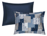 Chic Home Utopia 4 Piece Reversible Duvet Cover Set Patchwork Bohemian Paisley Print Design Bedding King Blue - King