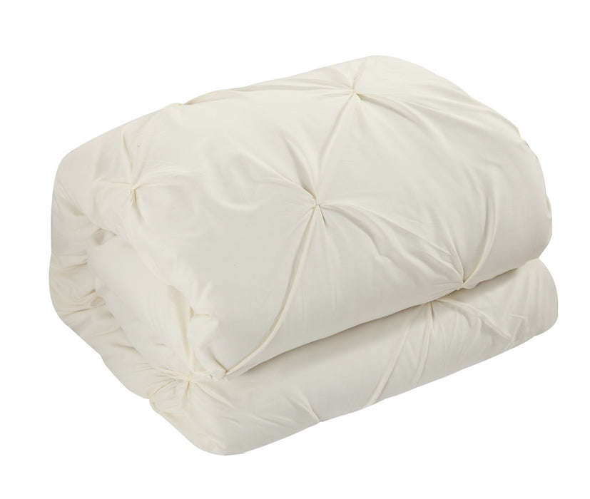 Chic Home Mycroft Pinch Pleated Ruffled Bed In A Bag Soft Microfiber Sheets 10 Pieces Comforter Decorative Pillows & Shams - King 104x90, Beige - King