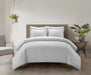 Chic Home Blaine Duvet Cover Set Contemporary Two Tone Striped Chevron Pattern Bed In A Bag Bedding - Sheets Pillowcases Pillow Shams Included - 7 Piece - King 104x90", Grey - King
