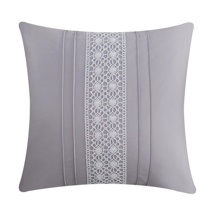 Chic Home Brice Comforter Set Pleated Embroidered Design Bedding - Decorative Pillows Shams Included - 5 Piece - King 104x92", Lilac - King