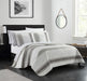 Chic Home Medici Quilt Set Diamond Stitched Striped Print Bed In A Bag - Sheet Set Decorative Pillow Shams Included - 9 Piece - Queen 88x90", White/Grey - Queen