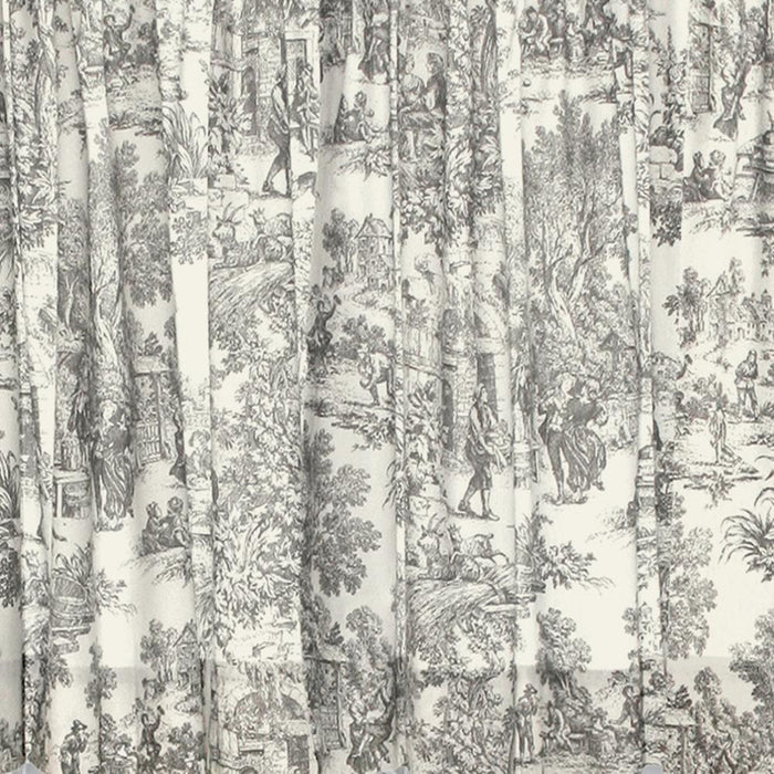 Ellis Curtain Victoria Park Toile Room Darkening Window Rod Pocket Pair Set With 2 Tiers - 2-Piece - 68x24", Gray - 68 x 24",Gray
