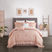 Chic Home Kensley Comforter Set Washed Crinkle Ruffled Flange Border Design Bedding Blush, King - King