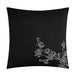 Chic Home Enid 5 Piece Reversible Comforter Set Floral Print Cursive Script Design Bedding - Decorative Pillows Shams Included - King 106x92", Black - King