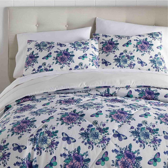 Seersucker Comforter Set, King, English Garden - King,English Garden