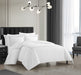 Chic Home Alexander Cotton Duvet Cover Set Solid White With Dual Stripe Embroidered Hotel Collection Bedding - Includes Two Pillow Shams - 3 Piece - Queen 92x96, Grey - Queen