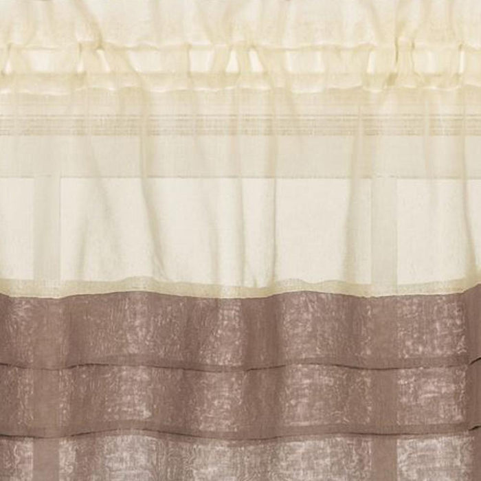 Saturday Knight Ltd Cielo Collection High Quality Modern Window Valance With 3 Tuxedo Pleat Hem - 58X13", Cream/Brn - Cream/Brown