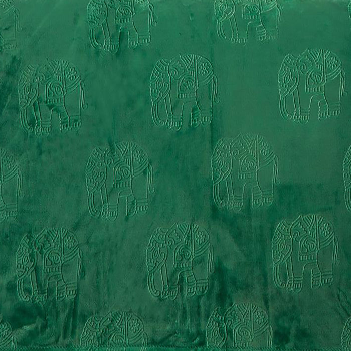 Elephant Design Best Quality Premium Micro Plush All Season Blanket Green by Plazatex
