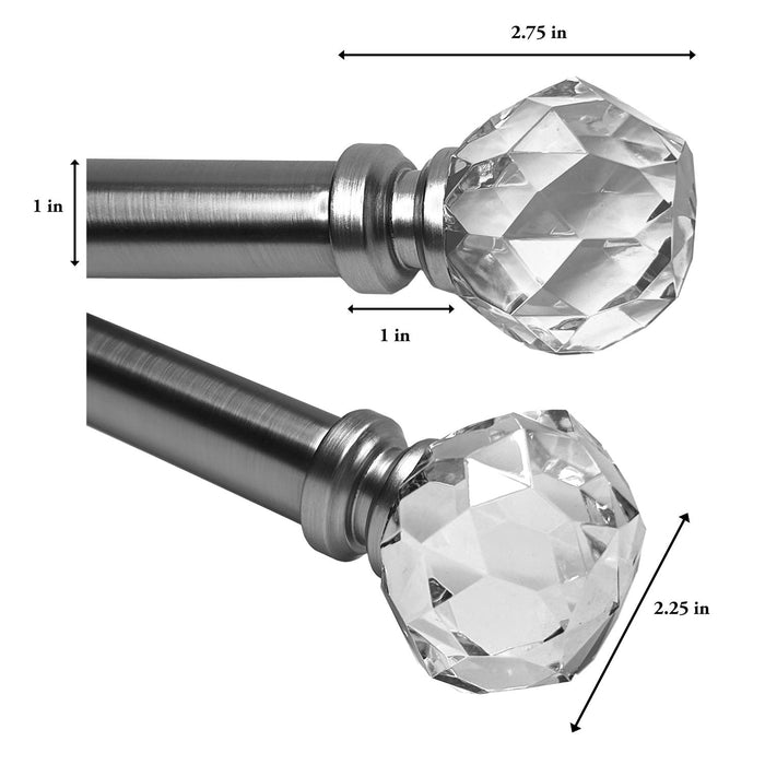 Versailles Esencial Facet Steel Heavy Duty Curtain Rod Set for Windows Slate