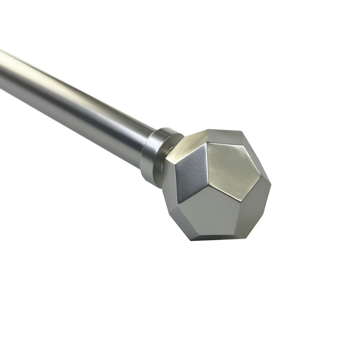 Versailles Esencial Convex Steel Heavy Duty Curtain Rod Set for Windows Brushed Nickel