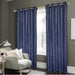 Rt Designers Collection Classic Iceland Metallic Blackout Window Curtain Panel Darkening 54" X 84" Navy - 54" x  84"