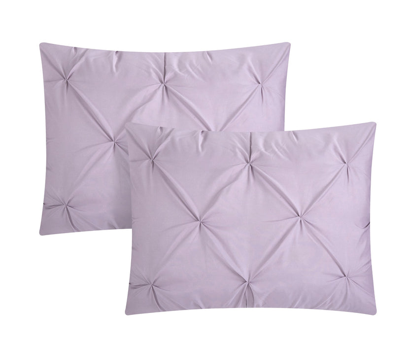 Chic Home Mycroft Pinch Pleated Ruffled Bed In A Bag Soft Microfiber Sheets 10 Pieces Comforter Decorative Pillows & Shams - Queen 90x90, Lavender - Queen