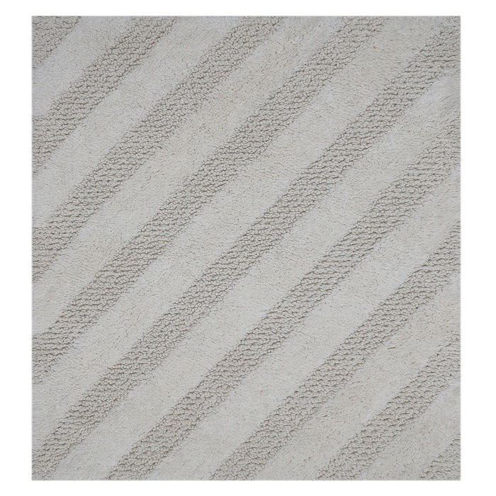 Unique Stripe Honeycomb Sculptured Bath Rug Is Made Soft Plush Cotton Is Super Soft The Touch 24" X 40" Ivory - 24" X 40"