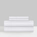 Chic Home Siena Sheet Set Solid Color Striped Pattern Technique - Includes 1 Flat, 1 Fitted Sheet, and 2 Pillowcases - 4 Piece - Queen 90x102", White - Queen