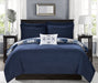 Chic Home Millennia 8 Piece Reversible Comforter Set Patchwork Bohemian Paisley Print Design Bed in a Bag King Blue - King