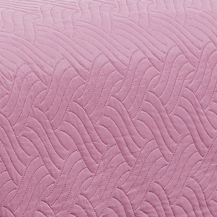 RT Designers Collection Ruby 3pc Pinsonic High Quality All Season Quilt Set for Revitalize Bedroom With Pink